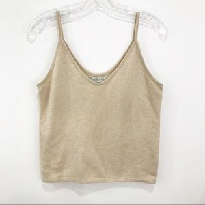 SHIRIN Camel 100% Cashmere Tank Top Medium